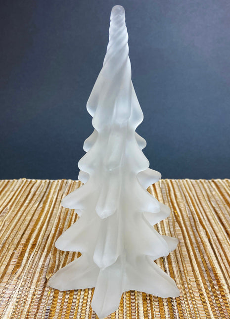 Crystal Christmas Tree. Frosted Glass Pine. Holiday Decor. White Christmas. Collectible.