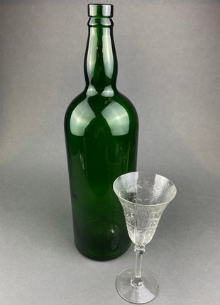 Vintage Large Green Bottle.  Oversized Collectible Glass Bottle. Berry Bros & Rudd,  London England.  Store Display. Rustic Home Decor.