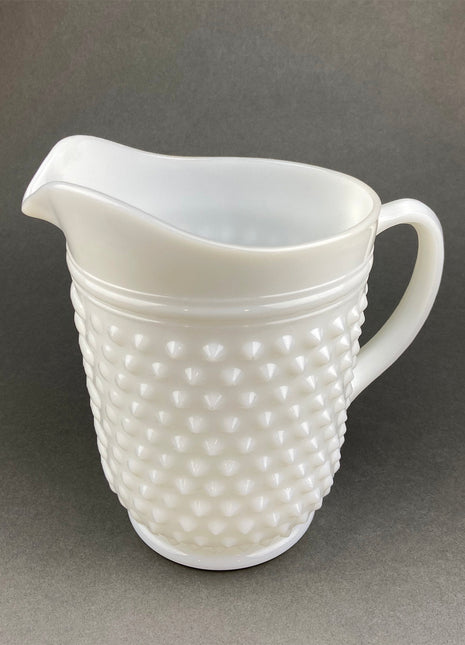 Vintage Milk Glass Pitcher. Large Hobnail Water or Juice Pitcher. Anchor Hocking Pitcher or Vase. Home Decor.Gift for Her.