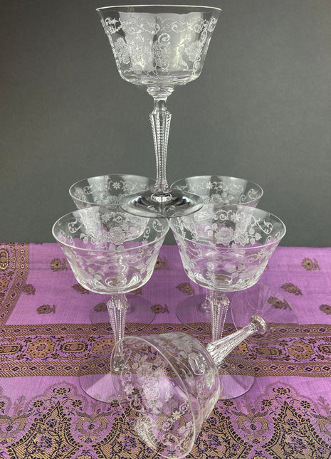 Vintage Stemware, Vintage Crystal Glasses, Crystal Wine Glasses, Antique Stemware, Antique Crystal Glasses, Vintage Tableware, Antique glass, Dining Room, 