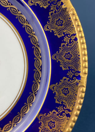 Antique Decorative or Serving Plate. Paragon, Hand Painted Cobalt Blue With Gold Serving Plate. Collectible Porcelain. Replacements.