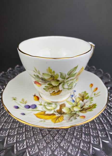 Duchess Tea Cup and Saucer. Autumn Motif Fine Bone China. Made in England. Collectibles. Replacements.