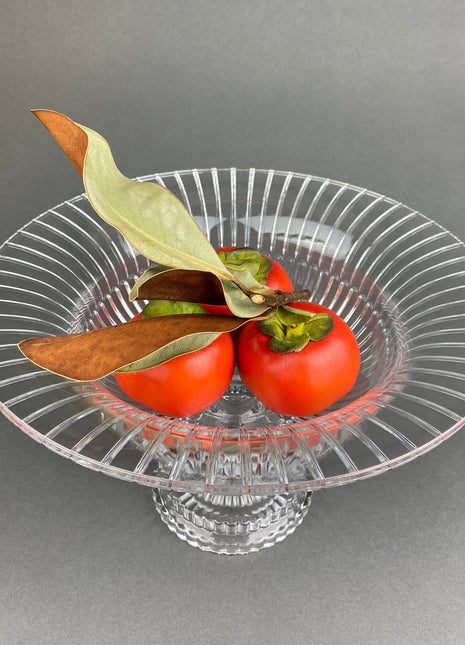 Large Crystal Footed Bowl. Clear Cut Crystal Centerpiece Serving Dish. Most Likely Waterford. Fine Dining. Elegant Fruit Bowl.