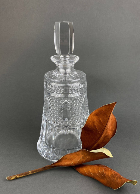 Crystal Decanter with Stopper. Cut Crystal Carafe. Office Decor. Social Club Decor. Men Cave Accessory. Gift for Dad.