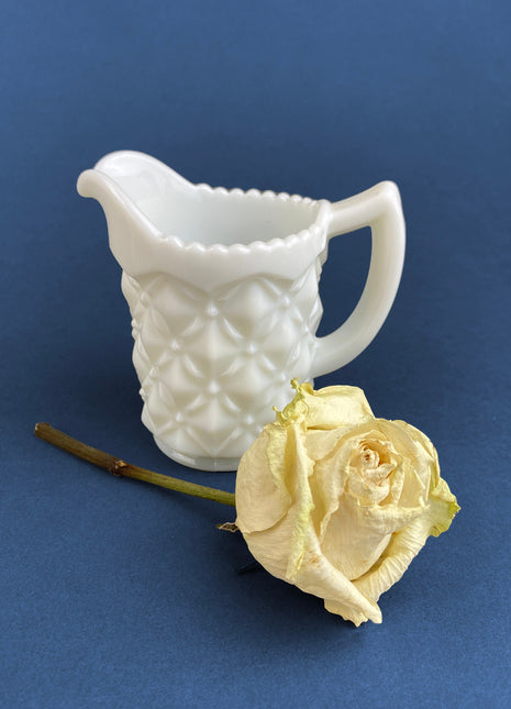 Milk Glass Creamer or Small Sauce Dish. Hobnail Serving Dish. Scalloped edge Creamer or Sauciere. Fine Dining. Collectibles.