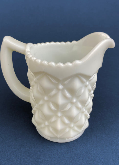 Milk Glass Creamer or Small Sauce Dish. Hobnail Serving Dish. Scalloped edge Creamer or Sauciere. Fine Dining. Collectibles.