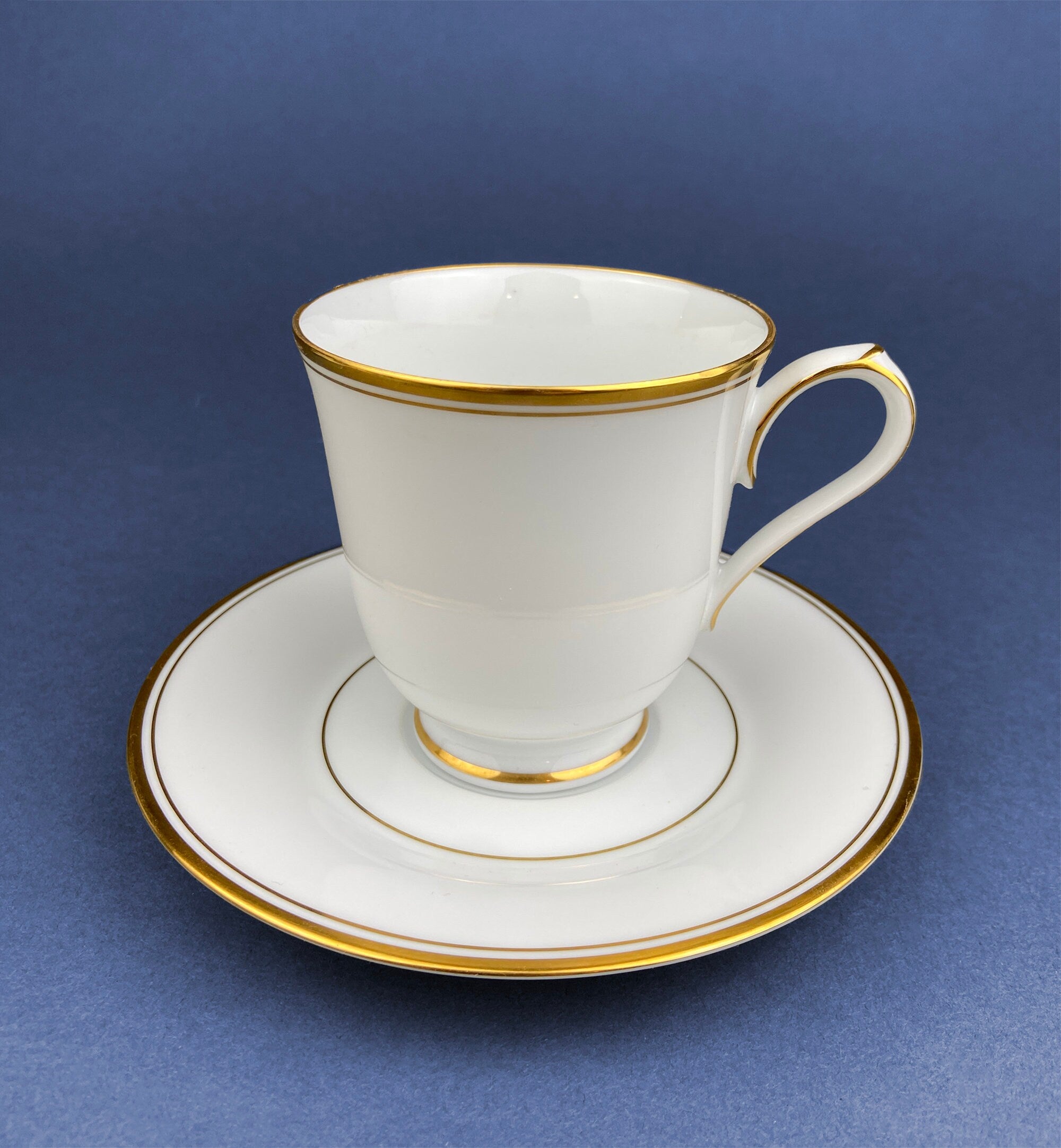 Rim White Short Coffee Cup (or tea) / Saucer