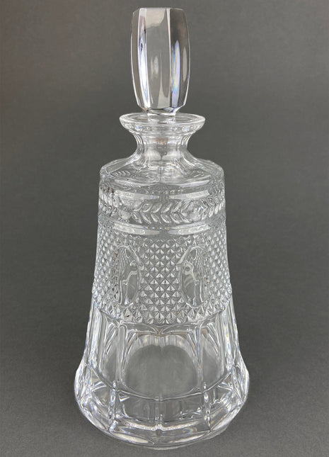 Crystal Decanter with Stopper. Cut Crystal Carafe. Office Decor. Social Club Decor. Men Cave Accessory. Gift for Dad.