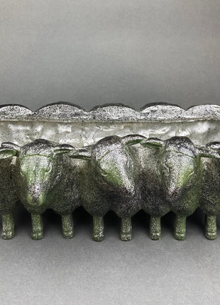 Planter Shaped like Herd of Sheep. Resin Flower Pot in the Shape of Five Sheep. Herb Planter. Green House Decor. Window Sill Decor.