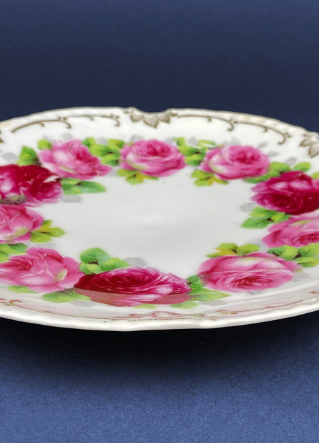 Antique Decorative Plate by Marseille Z.S. & Co.,Zeh, Scherzer and Co., Bavaria. Hand Painted Roses. Desert Plate. Fine Dining.