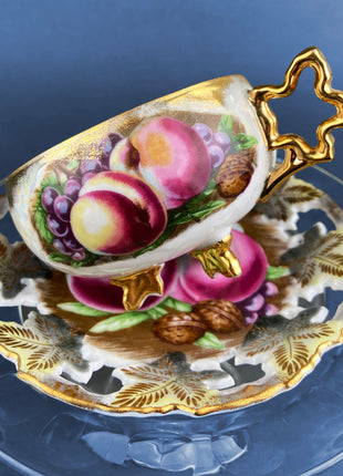Vintage Tea Cup with Saucer by Royal Standard, England , 1060 , Fruit Pattern.