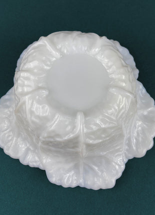 Westmoreland Dish with Lid. Milk Glass Cabbage Shaped Bowl with Lid. Collectible Rare Milk Glass.