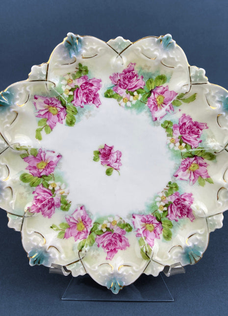 Antique Decorative Plate by Imperial Vienna. Hand Painted Collectable Serving Platter. M.Z. Austria. 1900-1909.