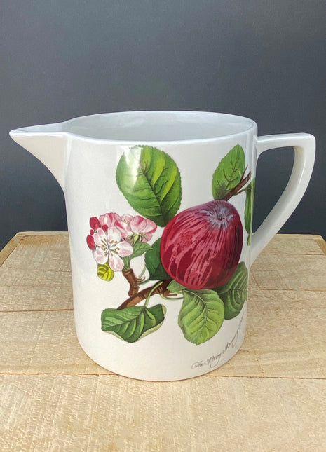 Vintage Pitcher with Apple and Curant Motifs. Water or Juice Jug Designed by Susan Williams. From Pomona Britannica 1818. Made in England.