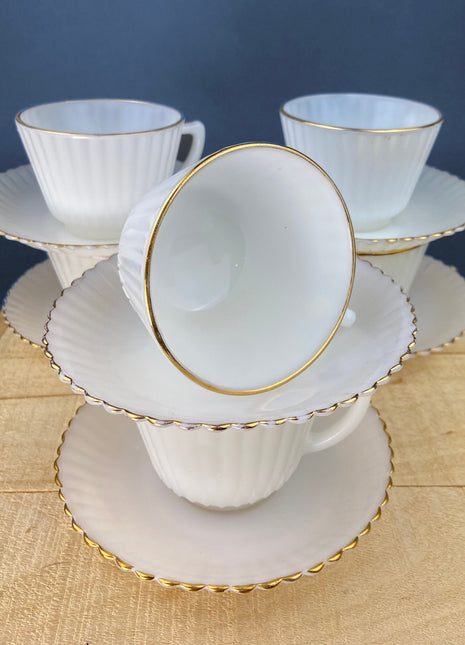 Porcelain Cup Handle Cream Crackle & Antique Brass - Broughtons
