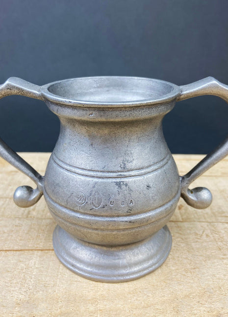 Vintage Pewter Sugar Bowl or Vase. Collectible, Home , Restaurant Decor. Film, Food Styling Prop. RWP USA.