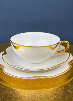 Antique Limoges Porcelain Serving Set. Tea or Coffee Cup with Saucer, Dinner, and Salad Plates. Finest Porcelain by Haviland, France.