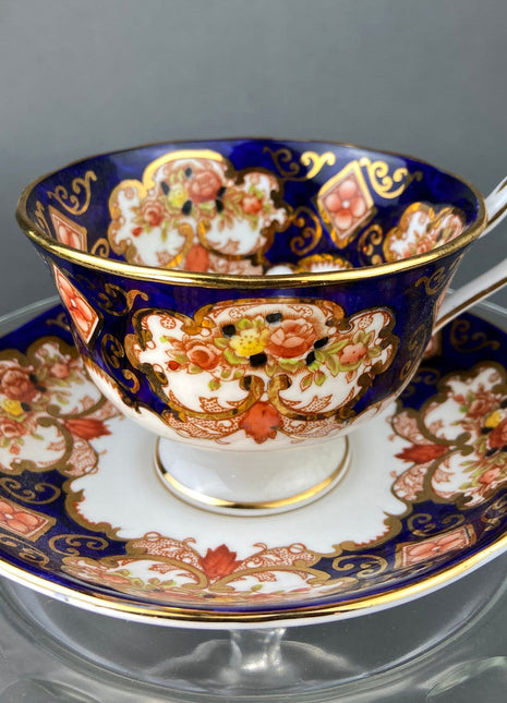 Vintage Cup and Saucer. Hand Painted Royal Albert Bone China. Heirloom Pattern. Made in England.