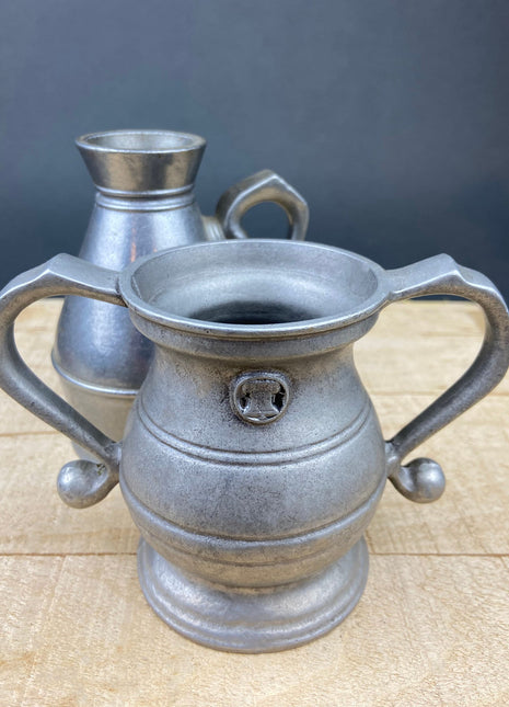 Vintage Pewter Sugar Bowl or Vase. Collectible, Home , Restaurant Decor. Film, Food Styling Prop. RWP USA.