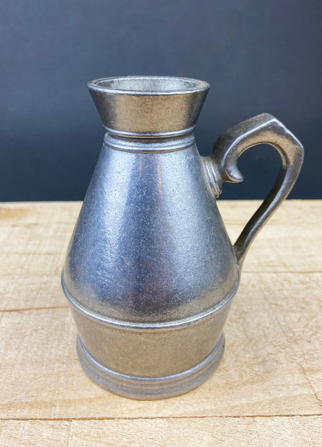 Vintage Pewter Pitcher. Small Collectible Jug or Rustic Flower Vase. Home, Restaurant Decor. Film, Food Styling Prop. RWP, USA.