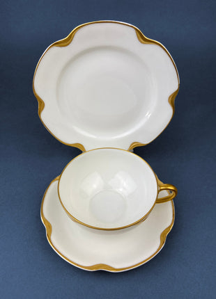 Antique Limoges Porcelain Serving Set. Tea or Coffee Cup with Saucer, Dinner, and Salad Plates. Finest Porcelain by Haviland, France.