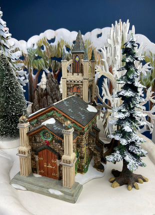 Christmas Village by Dept 56. Illuminated North Pole Chapel. North Pole Series. Holiday Decor. Christmas Celebration.