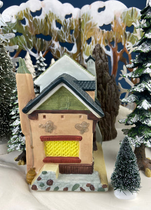 Christmas Village "Martin House" First Edition by Santa's Best. Illuminated Our Town Porcelain Collectable. Holiday Decor.
