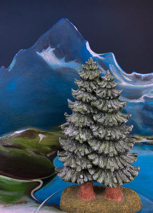 Christmas Trees for Village or Display. Resin Pines for Cabin, Lodge, or Home Decor. Christmas/Winter Celebration.
