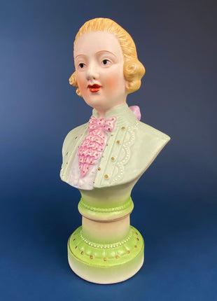 Vintage Figurine of Baroque/Rococo Man in Ascot. Hand Painted Porcelain By Sadek. Gift for LGBTQ Friends.