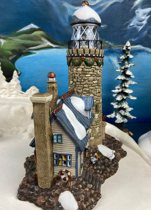 Illuminated Lighthouse by Department 56. Christmas at Salt Bay Lighthouse. New England Village Series. Holiday Decor. Village Diorama.