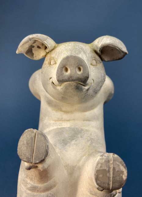 Funny Piglet Figurine. Frolicking and Smiling Pig.  Animal Lovers. Animal Themed Kitchen, Kids Room, or Gift for Pig Lovers.