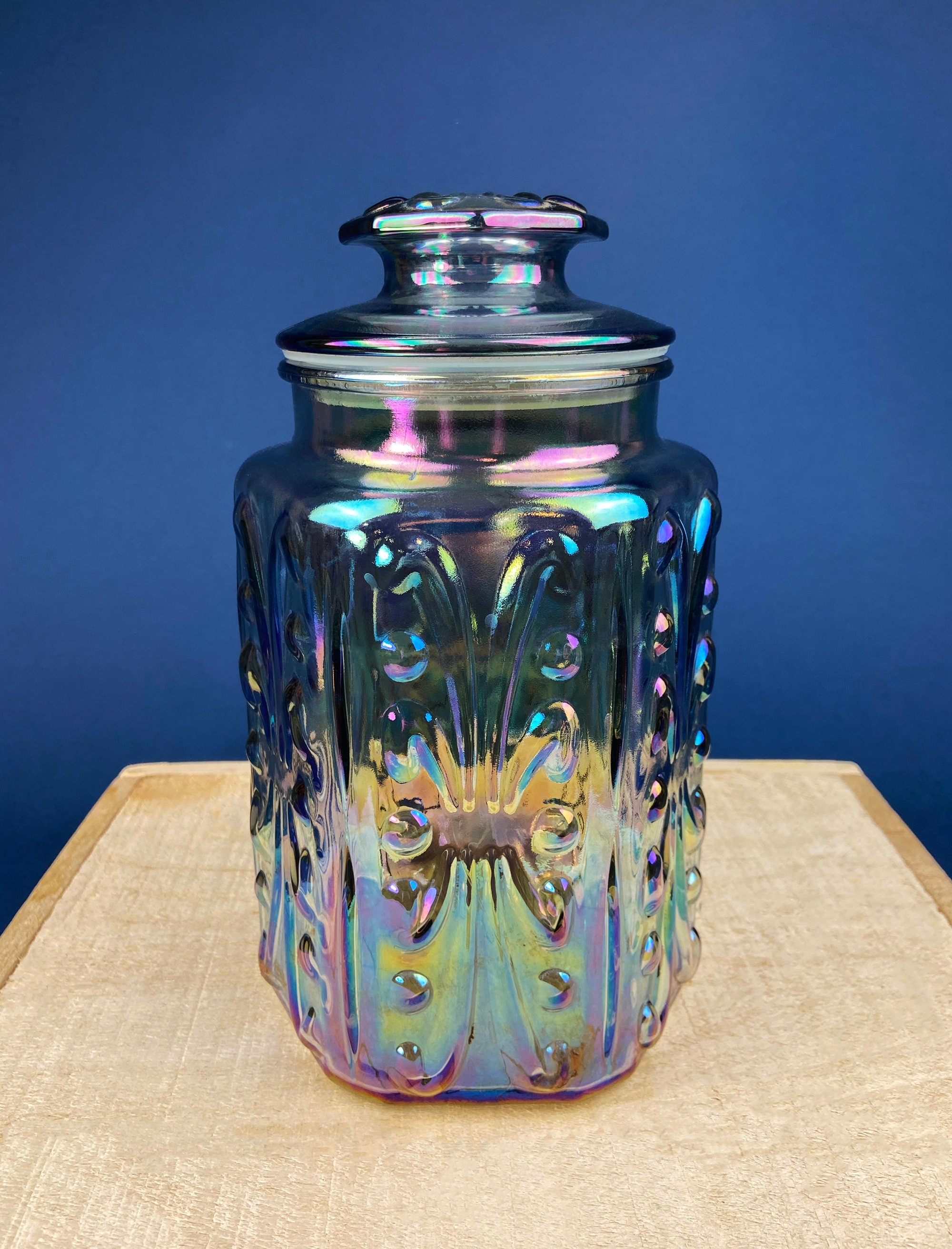 Rainbow Drip Cookie Jar, Oil Slick Canister, Biscuit Barrel