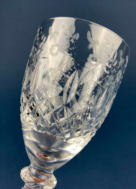 Rogaska Crystal Wine or Water Goblet with Gallia Gold Pattern. Replacements.