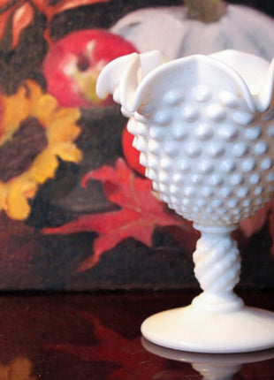 2 Westmoreland Milk Glass Candle Holders Reversible to Footed Bowls