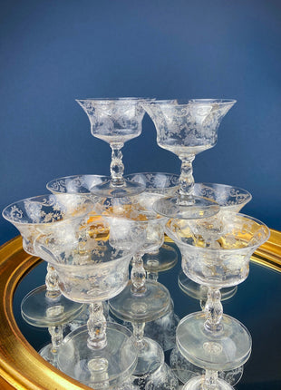 Crystal Clear Wine Glasses with Gold Rims. Set of Seven Large, 8", Wine Stemware. Modern and Minimal Glassware with Ball Stem.