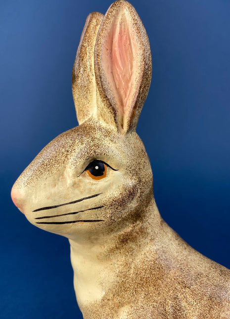 Ceramic Bunny Figurine. Hand-Painted Vintage Easter Display. Spring Celebration. Shabby Chic Decor.