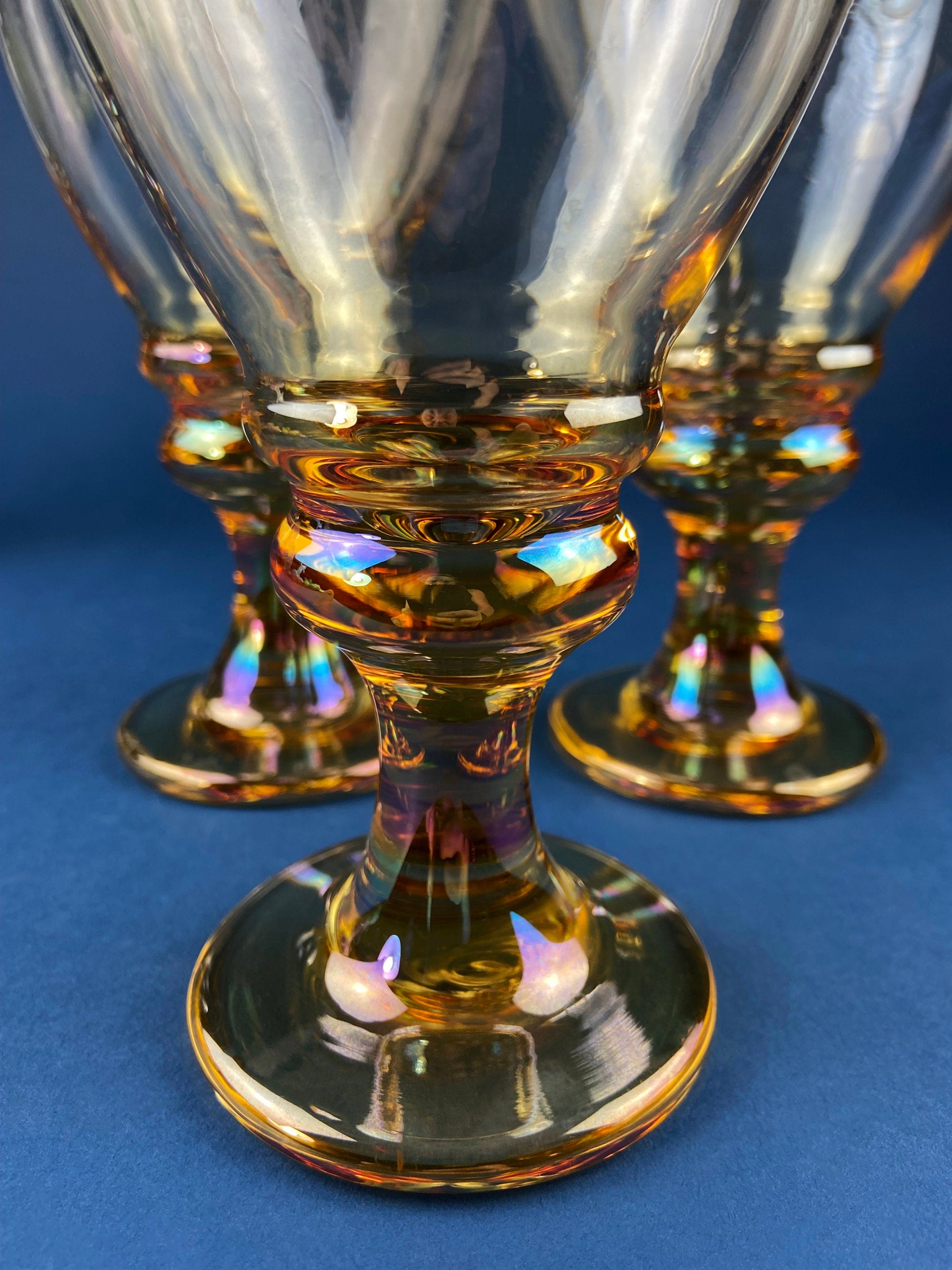 LARGE GOBLET GOLD STEM GLASS SETS
