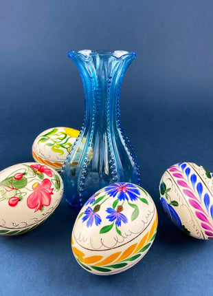Hand Painted Eggs/Pisanki. Hollowed Egg Shells Painted with Various Floral Motifs. Easter Celebration. Set of Four.