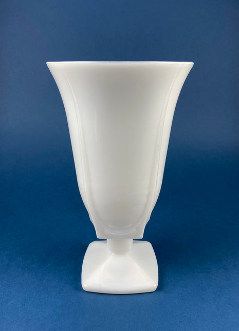 Milk Glass Vases with Hobnail Pattern. Set of Two Cone Shaped Vases.