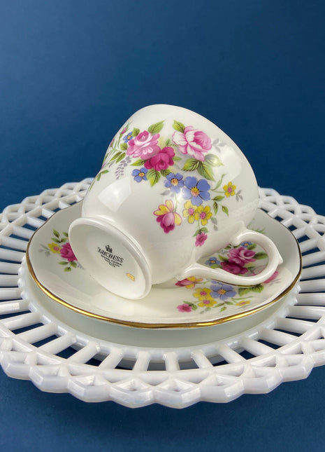 Vintage Tea Cup and Saucer. Duchess Bone China. Floral Motif. European Flair. Cottagecore Living. Collectible Tea Set. Tea Connoisseur.