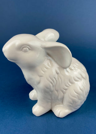 White Porcelain Bunny Figurine. Minimal, Cute Ceramic Rabbit Statue. Children's Room Decor. Easter/Spring Celebration. Cottagecore Living.