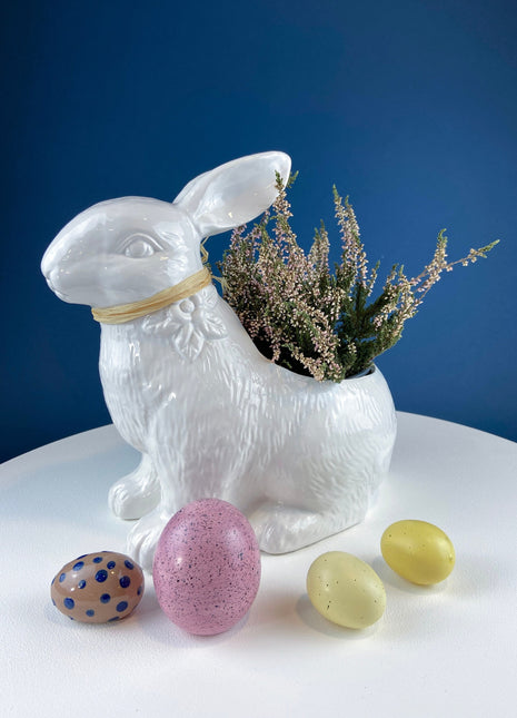 White Porcelain Bunny Planter. Large Ceramic Rabbit Figurine. Children's Room Decor. Easter/Spring Celebration. Modern Farmhouse Decor