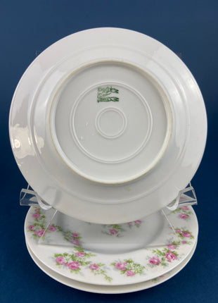 Antique Porcelain Berry Bowls and Plates. Set of 3 Small Limoges Plates and Berry Bowls. Made in France. Gift for Mom. Housewarming.