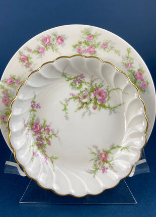 Antique Porcelain Berry Bowls and Plates. Set of 3 Small Limoges Plates and Berry Bowls. Made in France. Gift for Mom. Housewarming.
