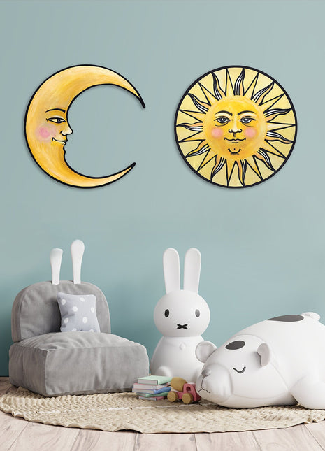 Sun and Moon Set Ready to Hang 20" Wall Art