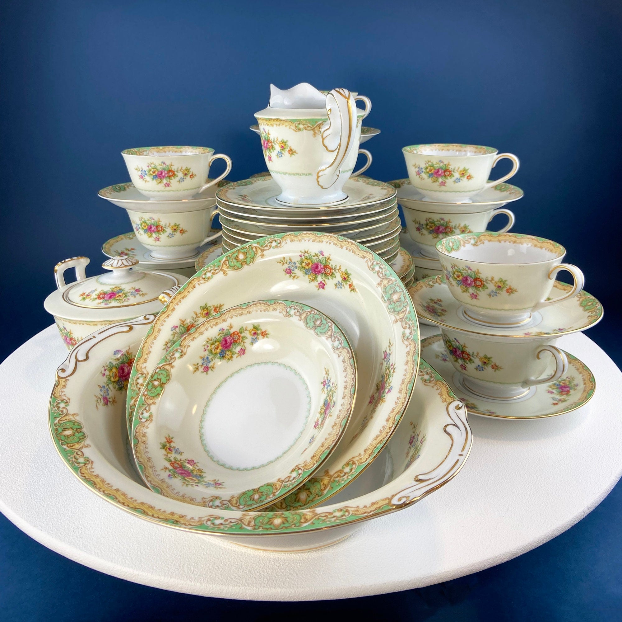 Porcelain Dinnerware Set Cups Saucers