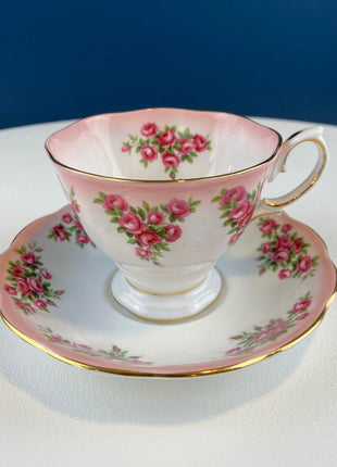 Vintage Tea/Coffee Cup and Saucer by Royal Albert. Dainty Dina Series, Mary. Hand Painted Roses. Cottagecore Living. English Breakfast.
