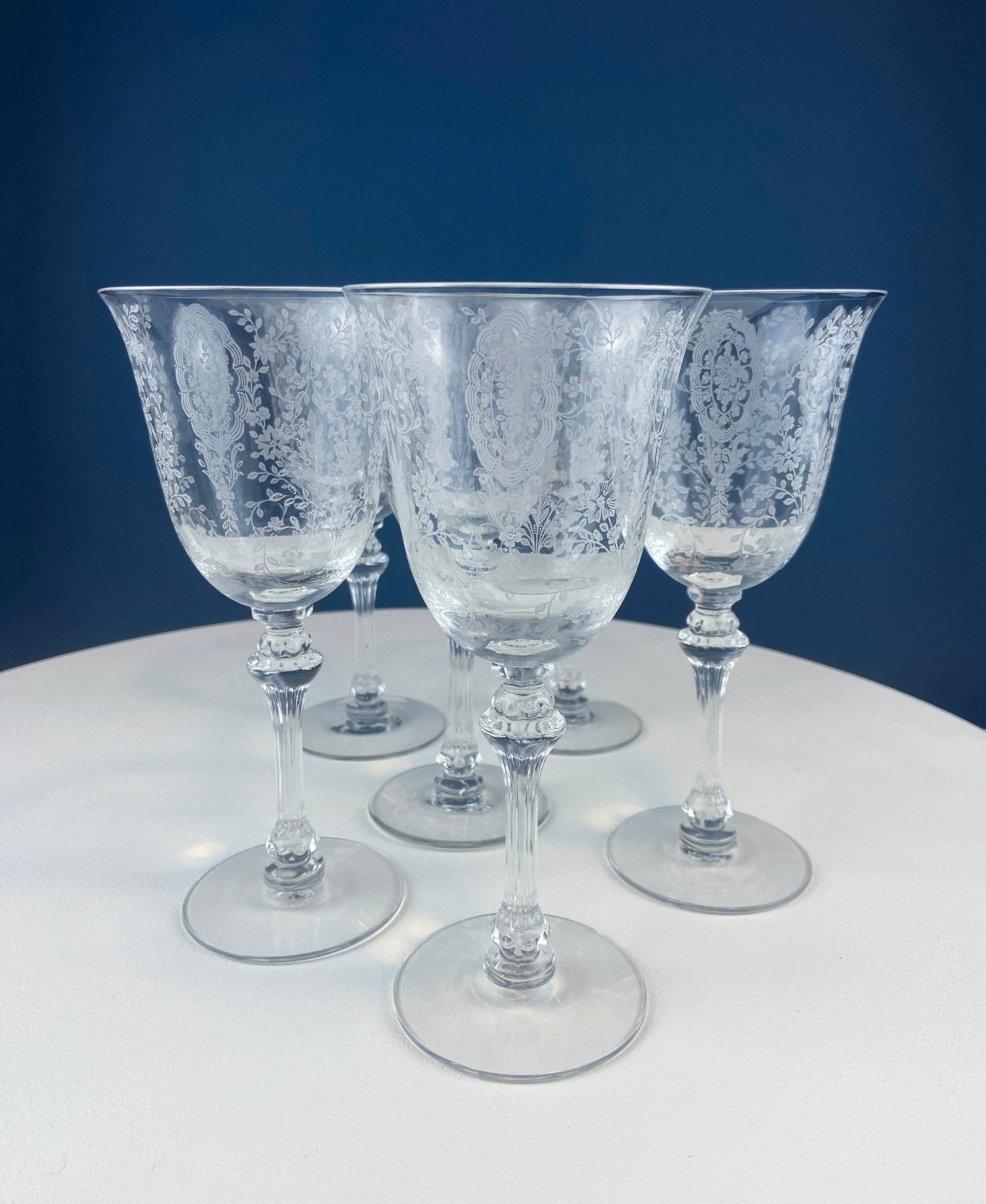 Vintage Cut Crystal Stemware — French Antiques Vintage French Decor French  Linens Cafe au Lait Bowls and more