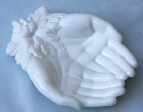 Westmoreland Milk Glass Hand Shaped Soap Dish / Trinket Tray / Jewelry Holder / Business Card Holder / Decorative Item for Home.