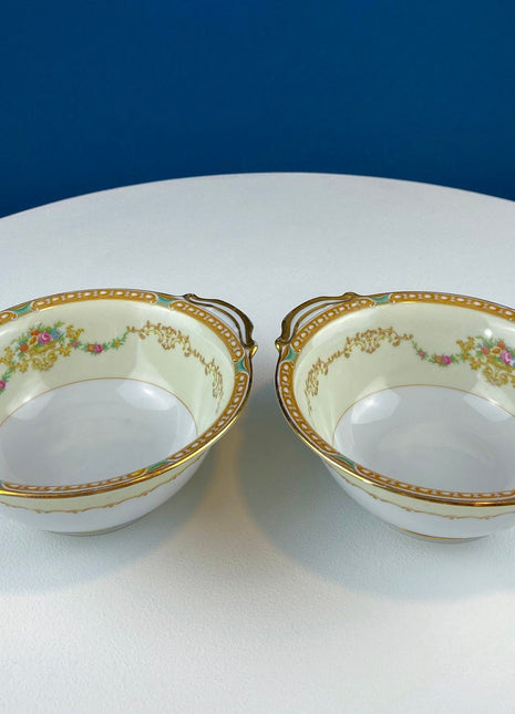 Noritake Renton Serving Bowls. Two 5.5" Vintage Porcelain Bowls for Berries, Nuts, Candy, Sauces or Dressings. Fine Dining. Cottagecore.